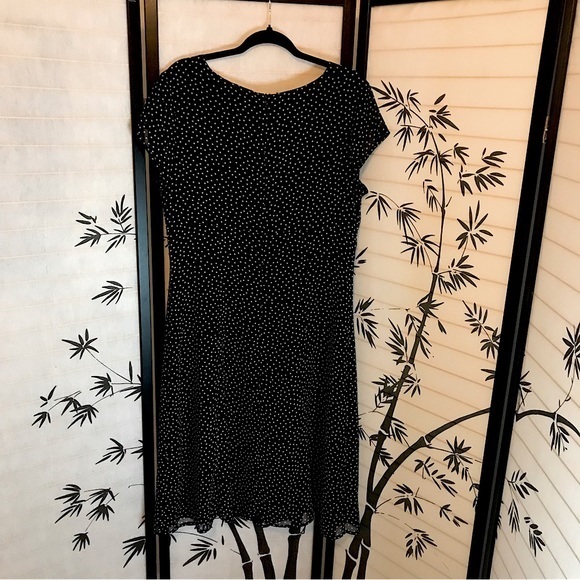 Jaclyn Smith Navy Blue Polkadot Dress - Picture 2 of 4